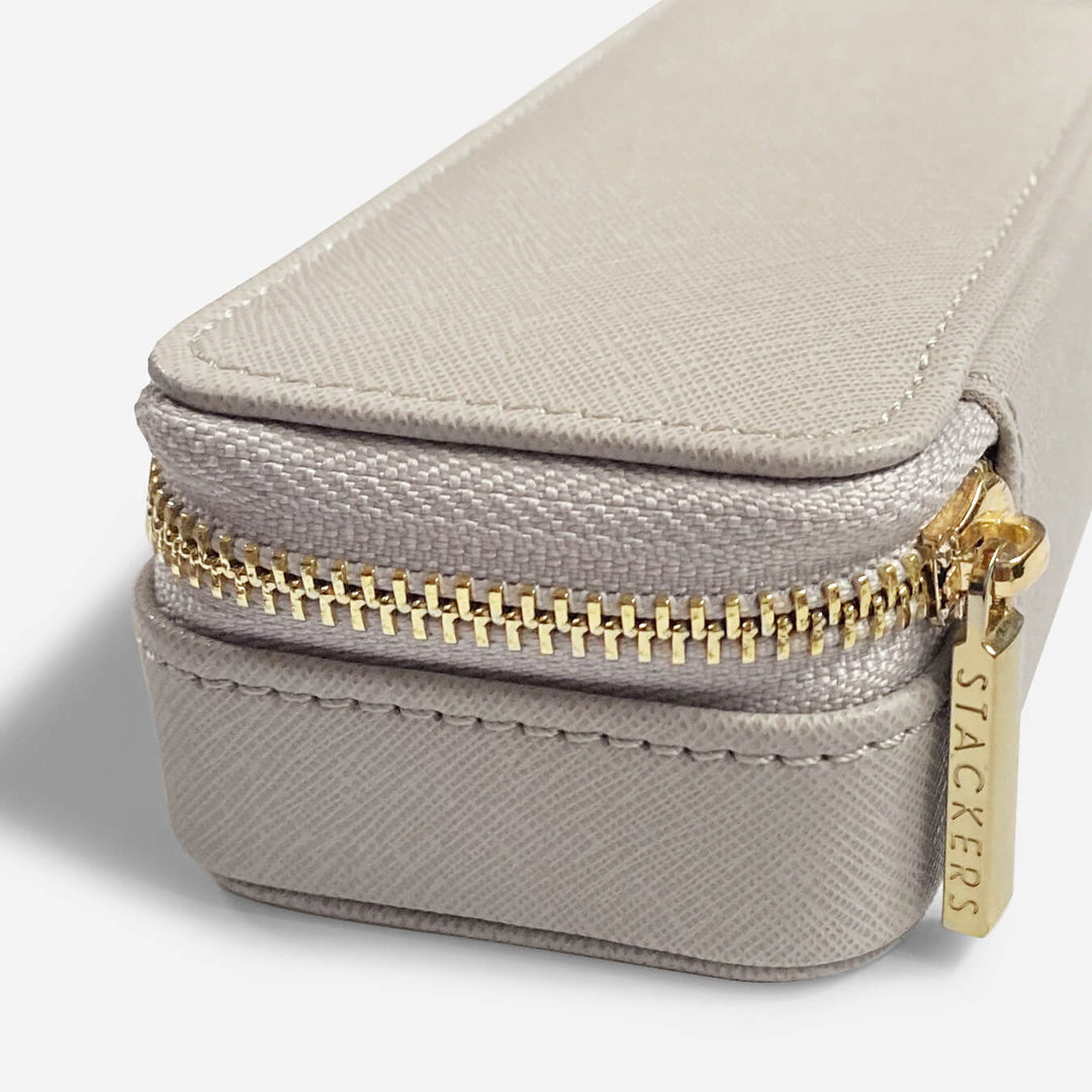 Stackers - Taupe Medium Zipped Travel Jewellery Box