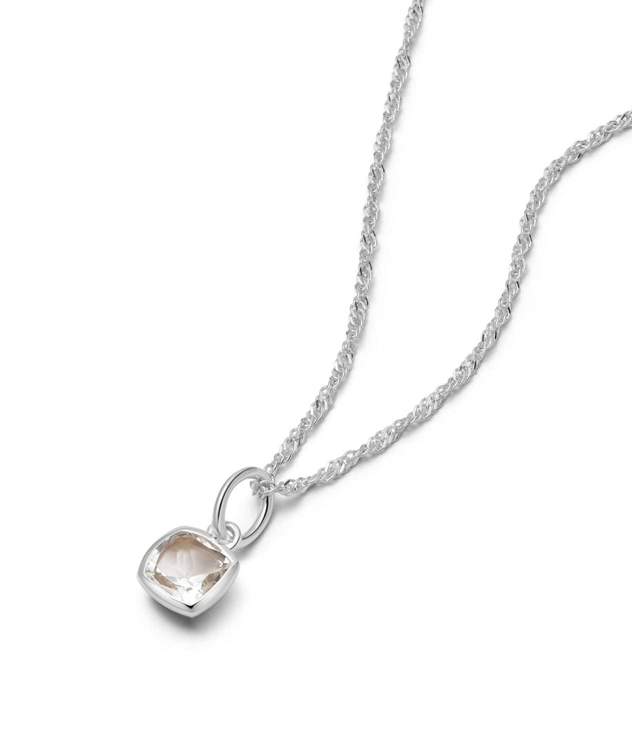 Daisy London - Birthstone Necklace - White Topaz April - Silver