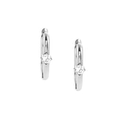 Nomination - Style Stainless Steel 1 Stone Hoop Earrings - Silver