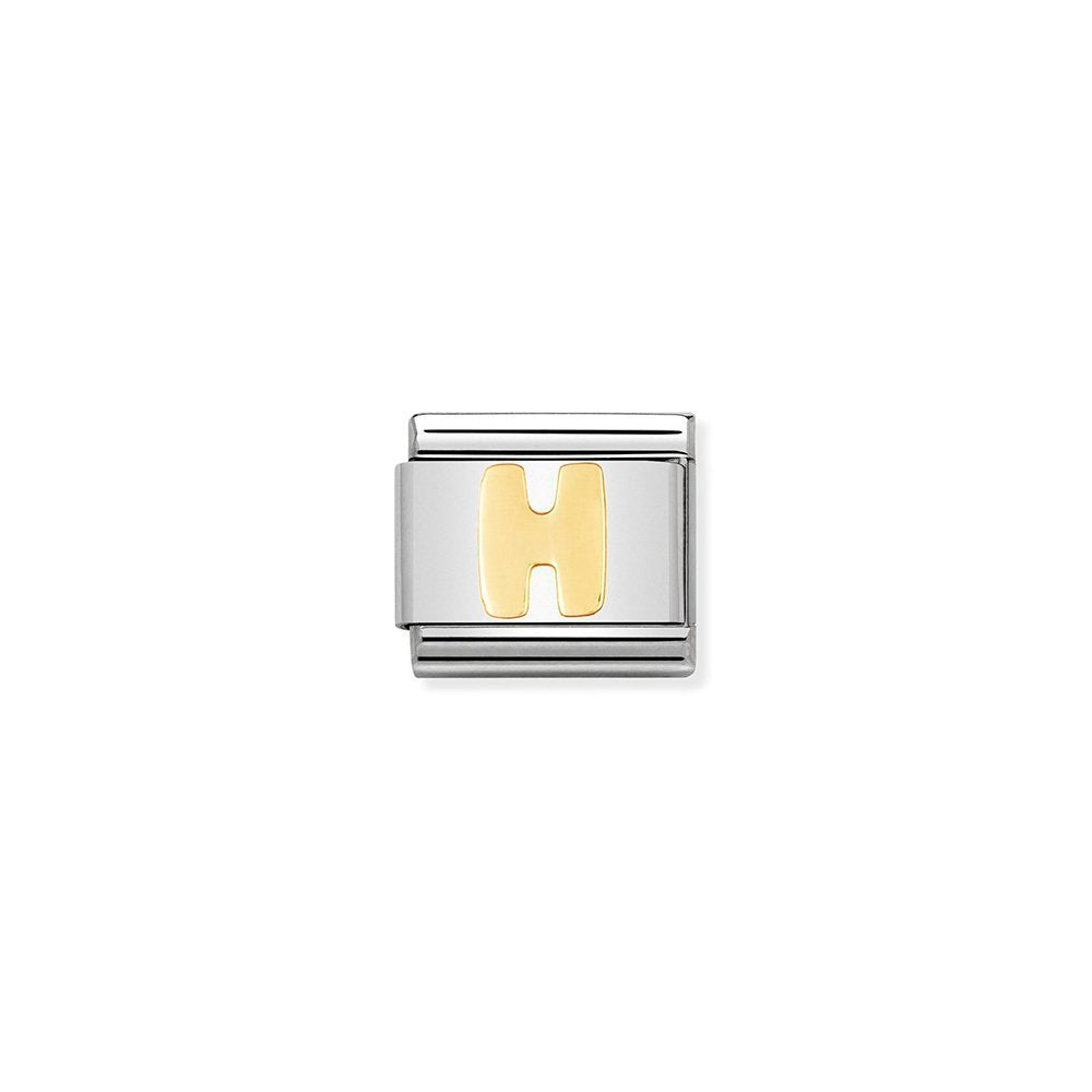 Nomination - Yellow Gold Letters H Charm