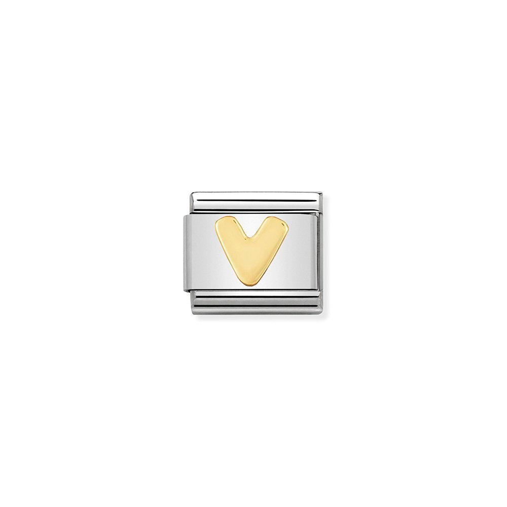 Nomination - Yellow Gold Letters V Charm