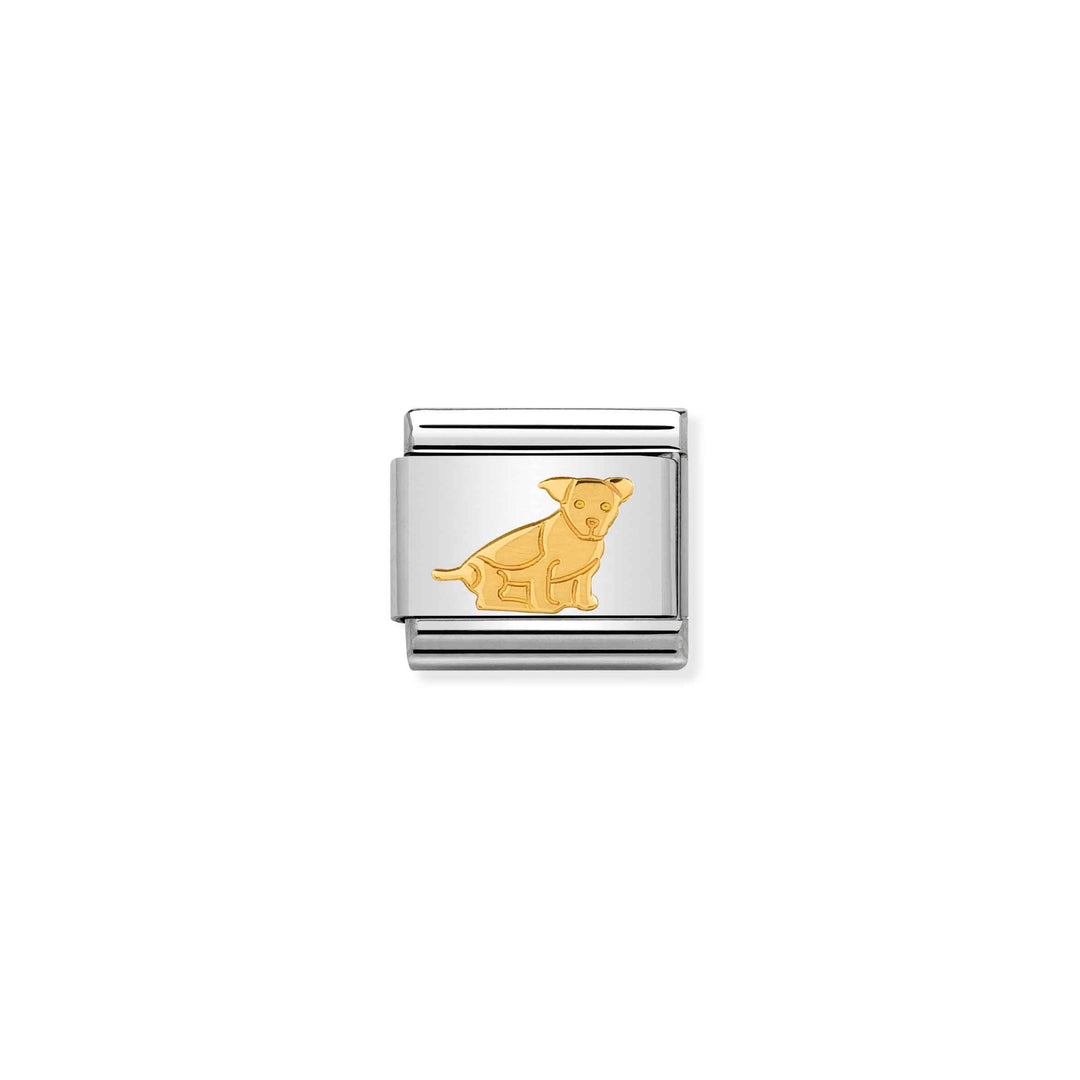 Nomination - Yellow Gold Sitting Dog Charm