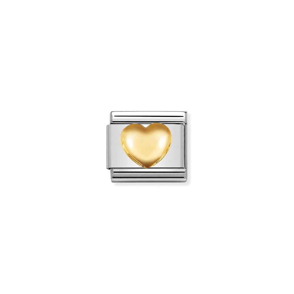 Nomination - Yellow Gold Raised Heart Charm