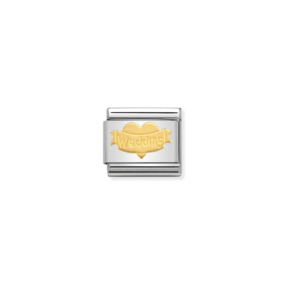 Nomination - Yellow Gold Symbols Steel Heart Wedding Charm