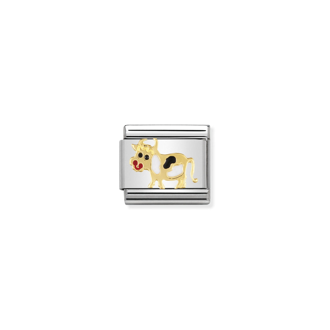 Nomination - Yellow Gold Classic Animals Cow Charm