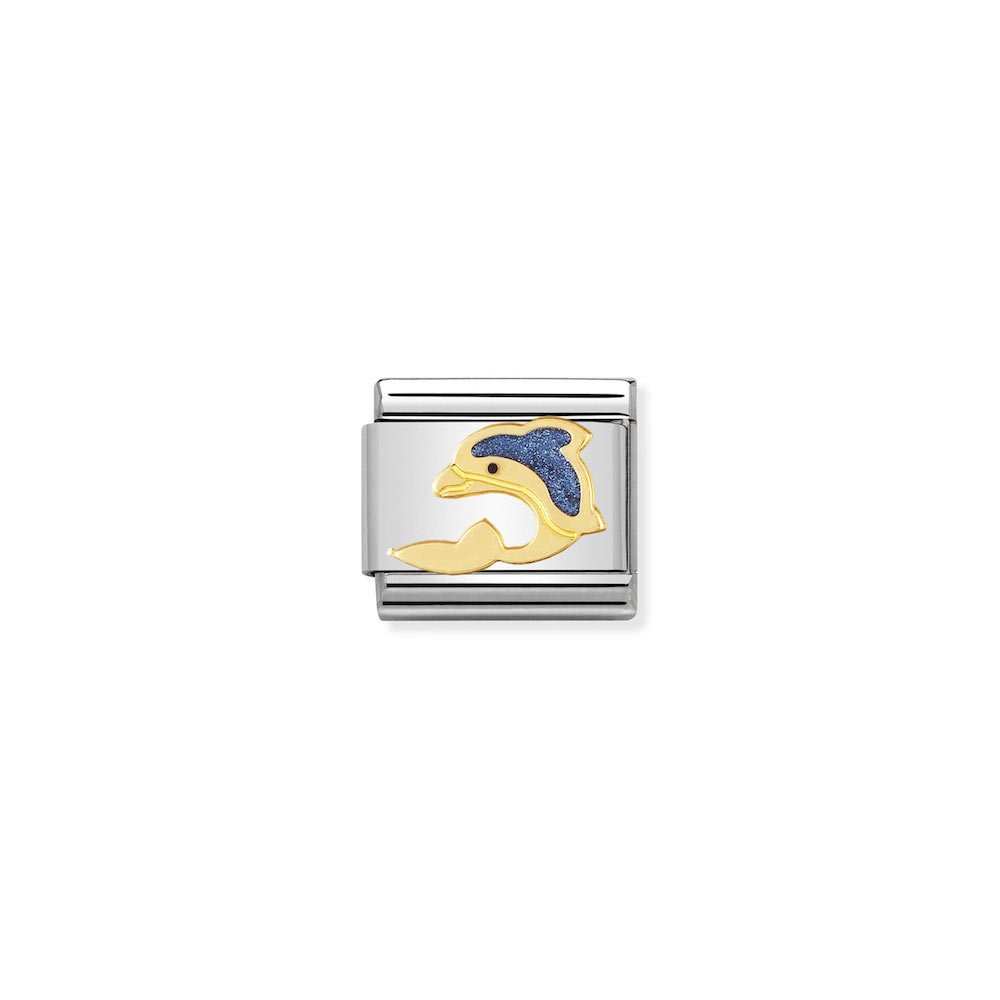 Nomination - Yellow Gold Enamel Dolphin Charm