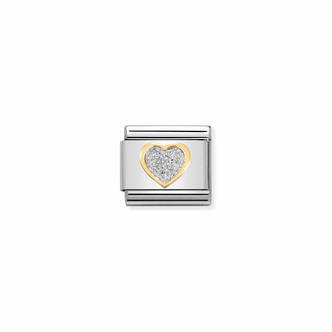 Nomination - Yellow Gold Classic Silver Heart Charm