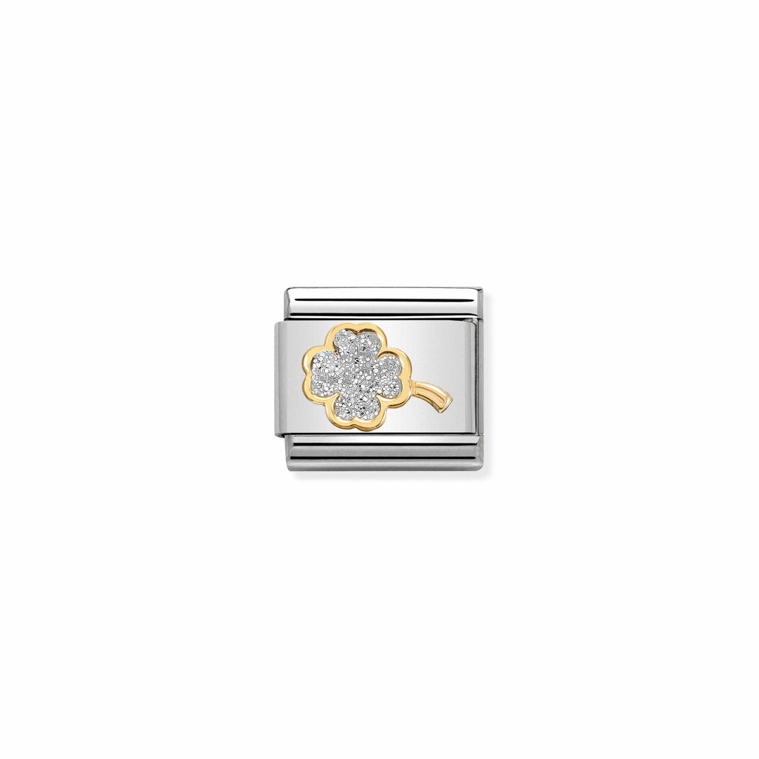 Nomination - Yellow Gold Classic Silver Four-Leaf Clover Charm