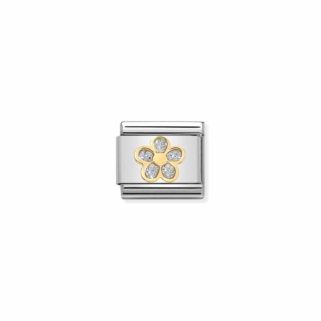 Nomination - Yellow Gold Classic Silver Flower Charm