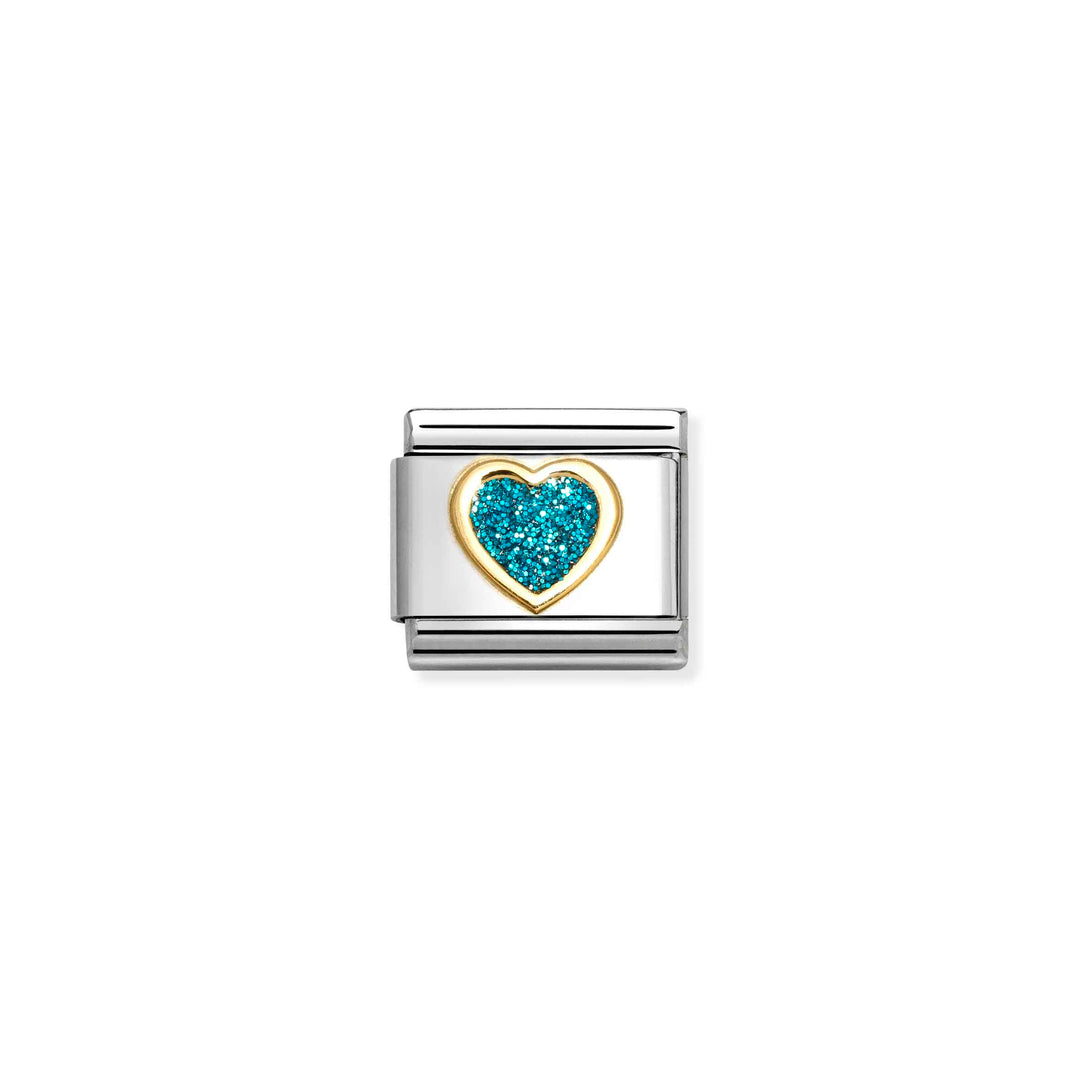 Nomination - Turquoise Glitter Heart Charm