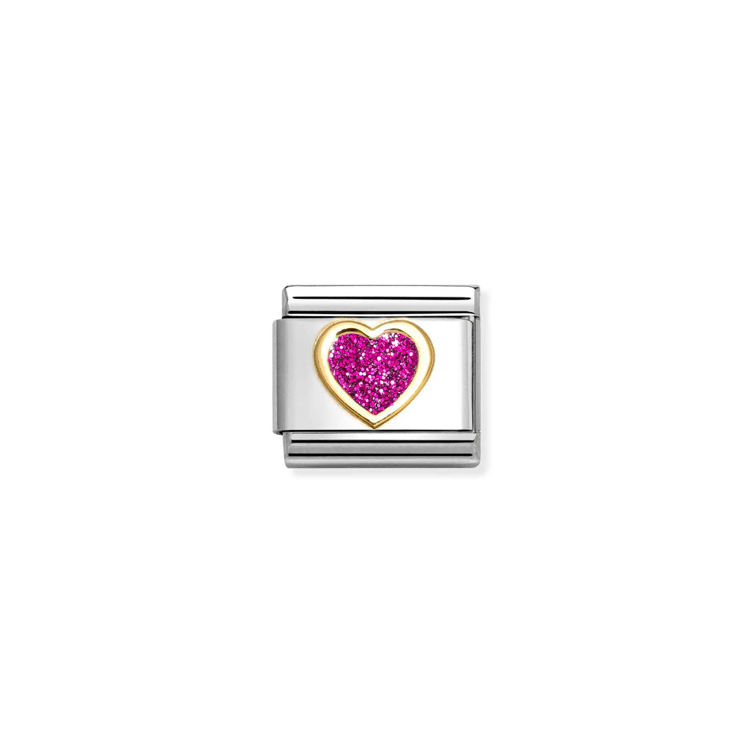 Nomination - Pink Glitter Heart Charm