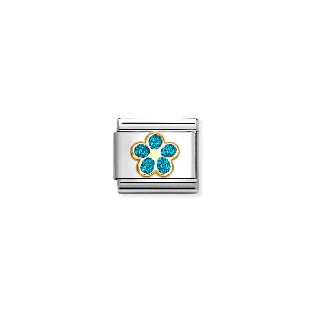 Nomination - Turquoise Glitter Flower Charm