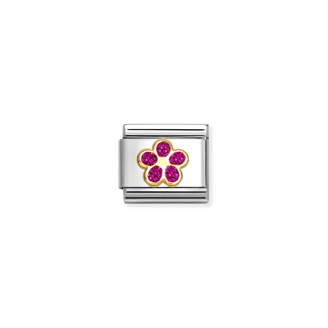 Nomination - Pink Glitter Flower Charm