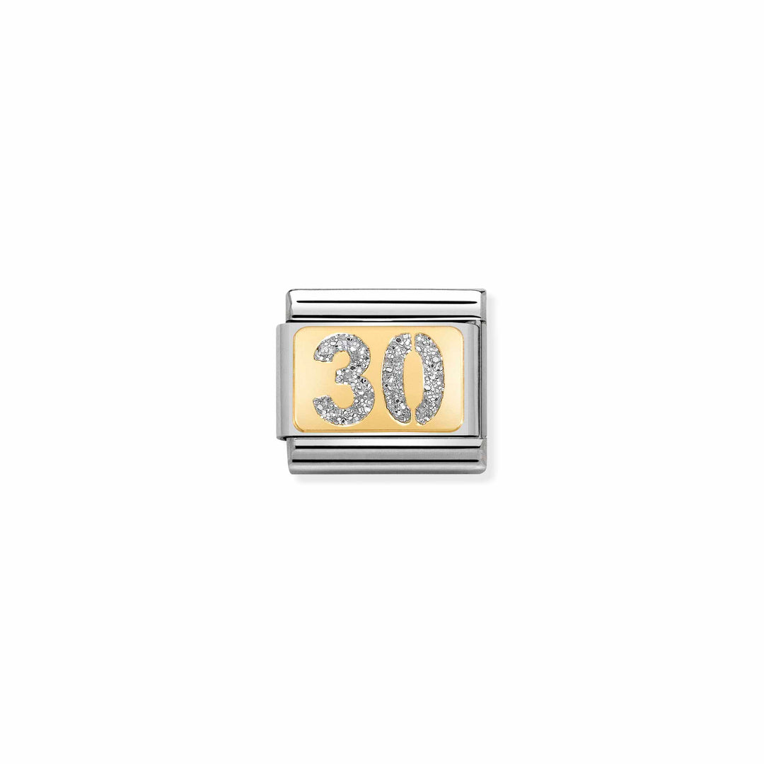 Nomination - Yellow Gold Classic Glitter 30 Silver Charm