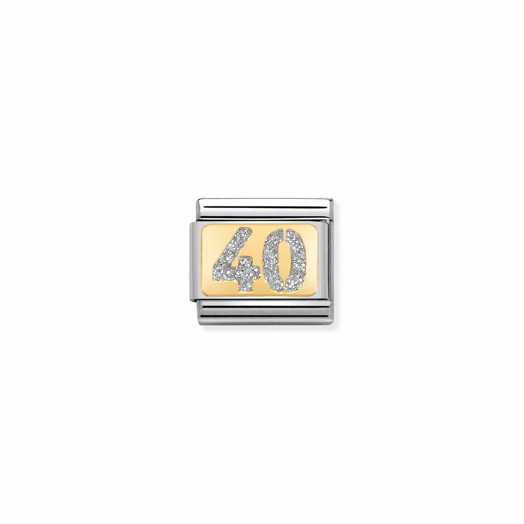 Nomination - Yellow Gold Classic Glitter 40 Silver Charm