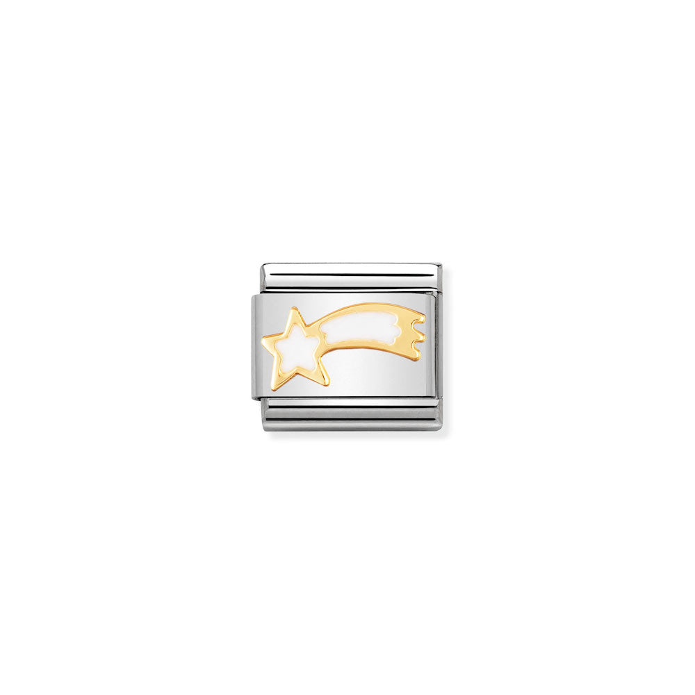 Nomination - Yellow Gold Classic Christmas White Shooting Star Charm