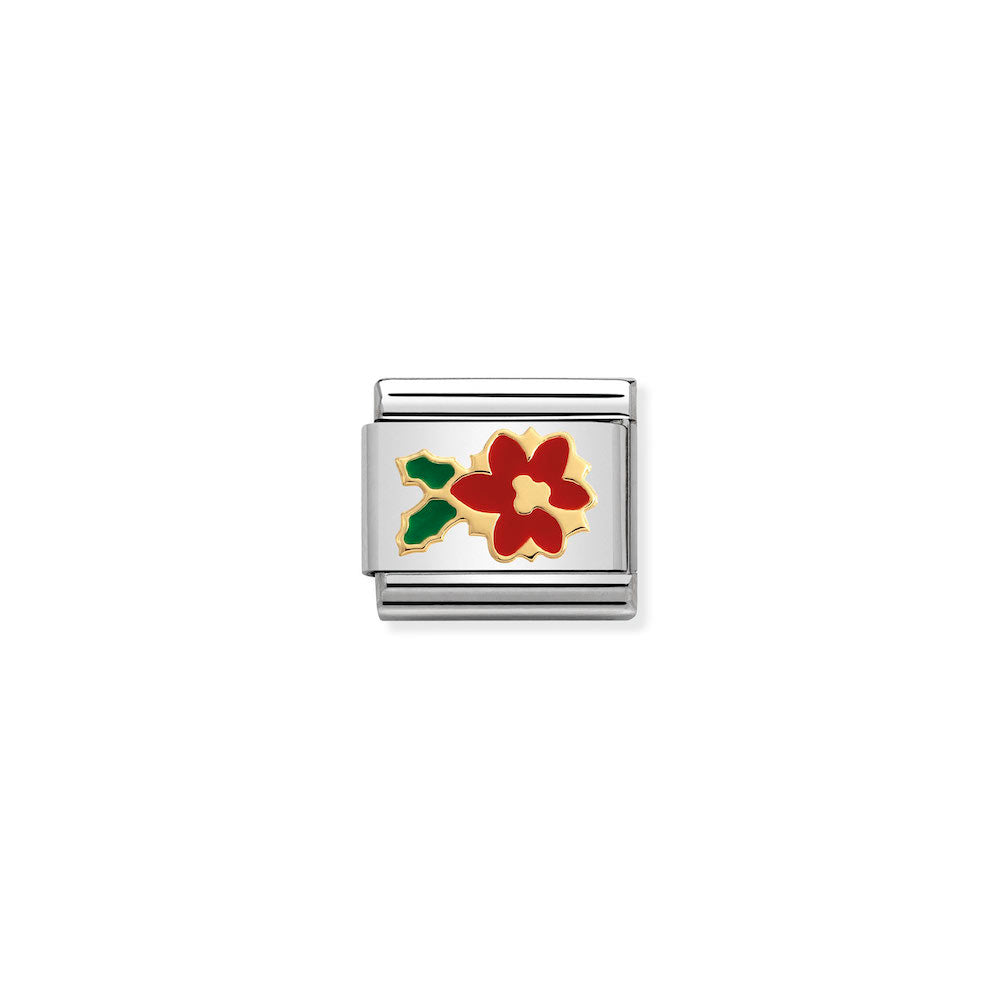 Nomination - Poinsettia Flower Charm