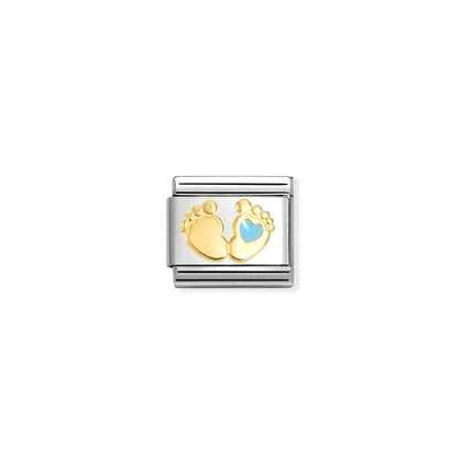 Nomination - Baby Feet with Blue Heart Charm