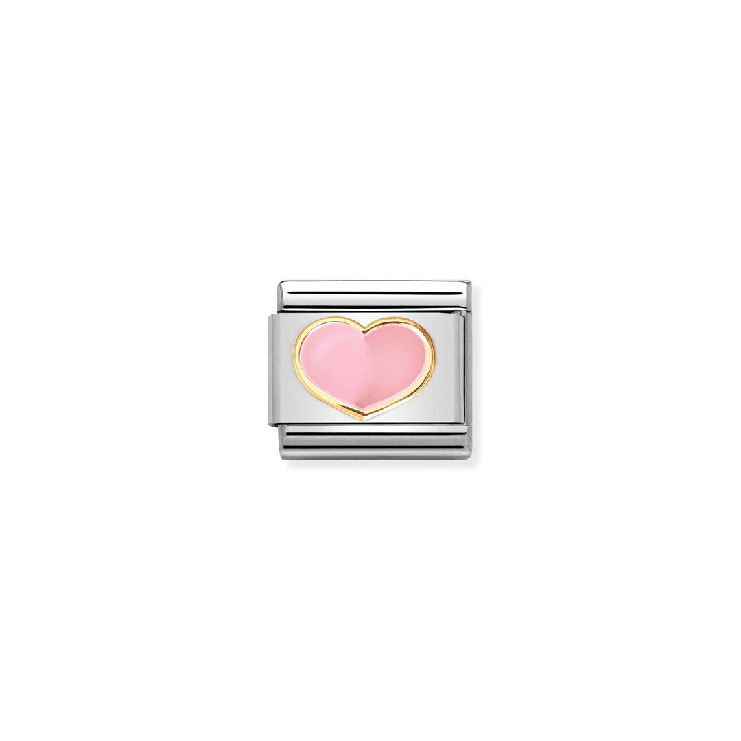 Nomination - Pink & Gold Heart Charm