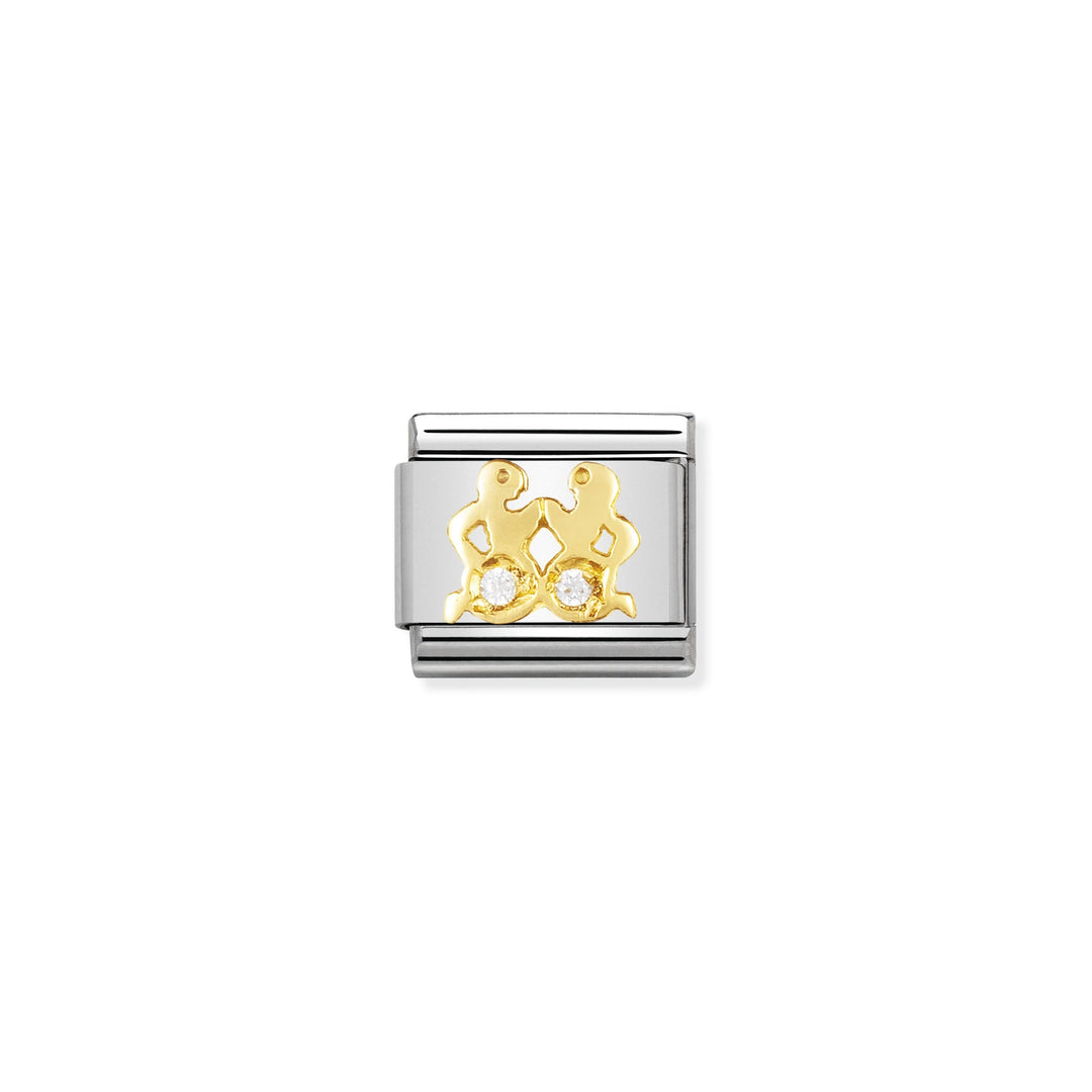 Nomination - Yellow Gold Classic Zodiac Cubic Zirconia Gemini Charm