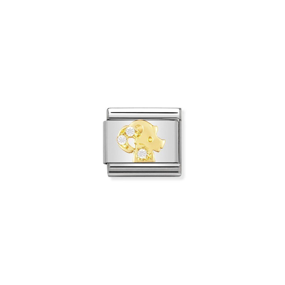 Nomination - Yellow Gold Cubic Zirconia Capricorn Charm