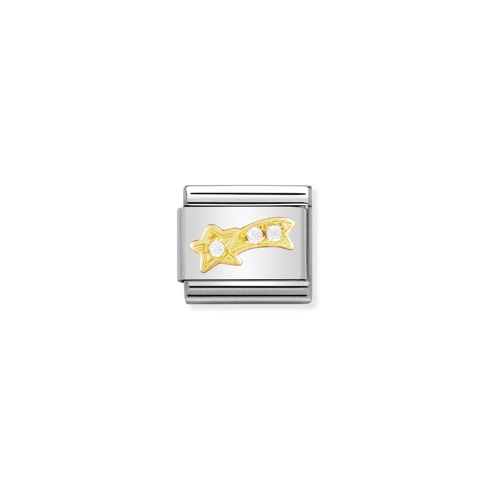 Nomination - Yellow Gold CZ White Shooting Star Charm