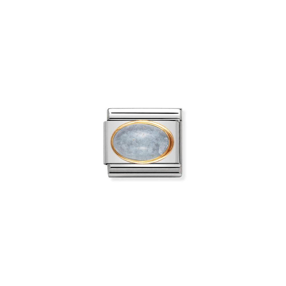 Nomination - Yellow Gold Classic Oval Stones Aquamarine Charm