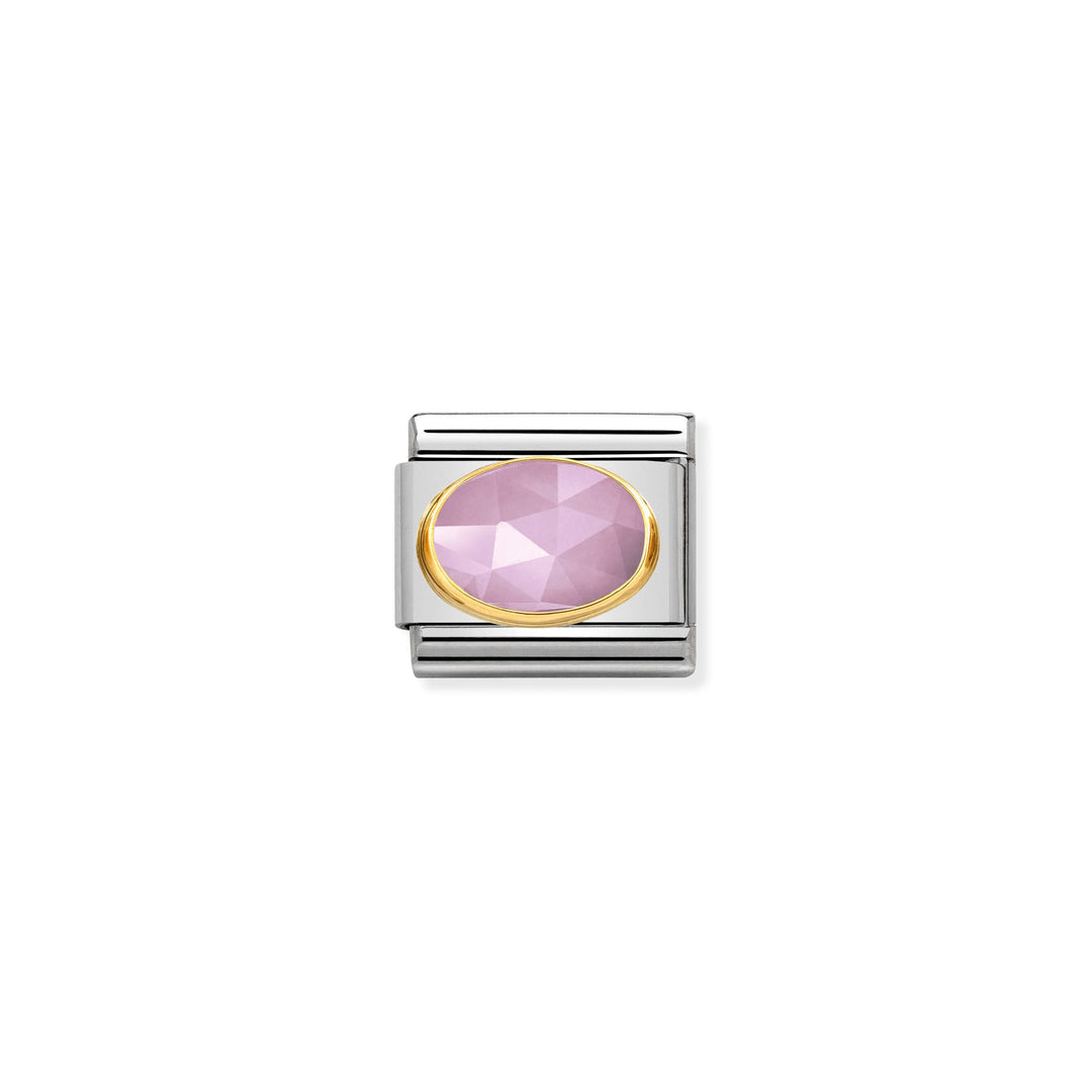 Nomination - Yellow Gold Faceted Jade Lilac Charm
