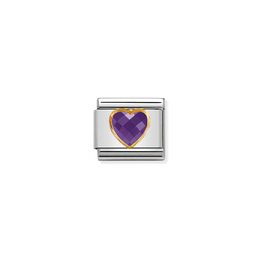 Nomination - Heart Faceted Purple Charm