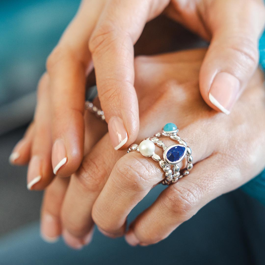 Kit Heath - Coast Pebble Pearl Ring - Silver