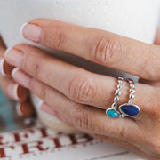 Kit Heath - Coast Pebble Azure Grande Lapis Lazuli Gemstone Ring - Silver