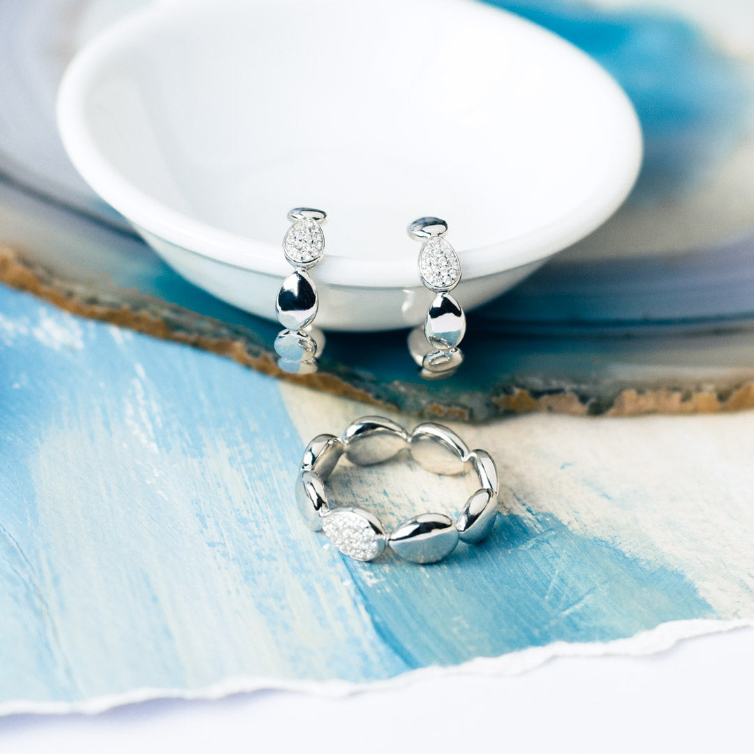 Kit Heath - Coast Pebble Glisten Pavé Ring - Silver