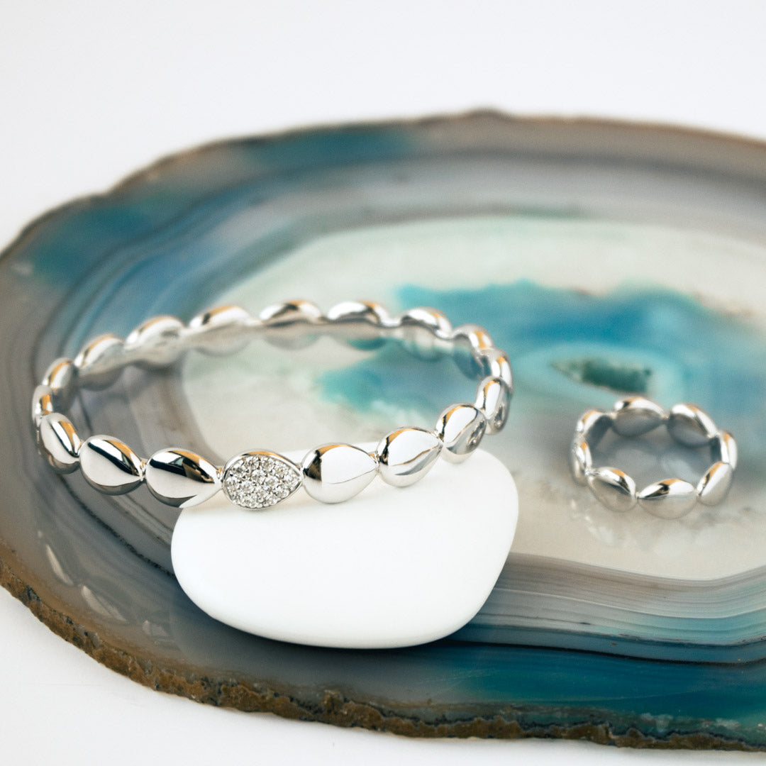 Kit Heath - Coast Pebble Glisten Pavé Ring - Silver