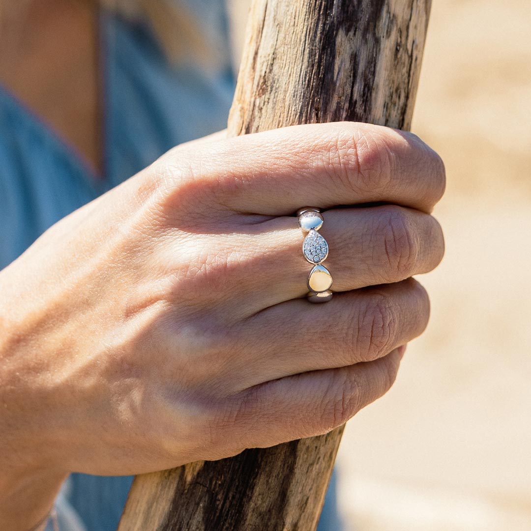 Kit Heath - Coast Pebble Glisten Pavé Ring - Silver