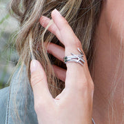 Kit Heath - Entwine Helix Wrap Pavé Ring - Silver