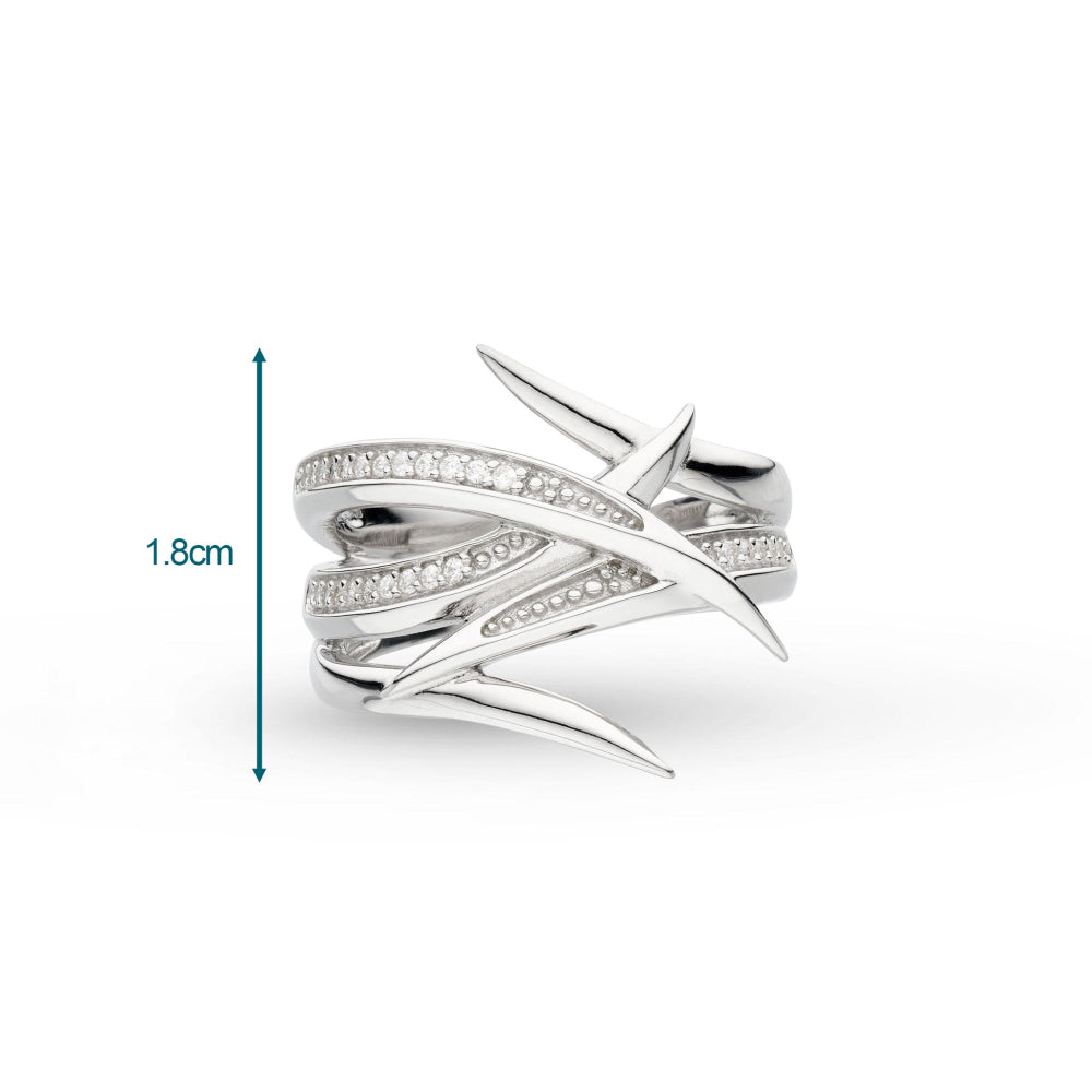 Kit Heath - Entwine Helix Wrap Pavé Ring - Silver