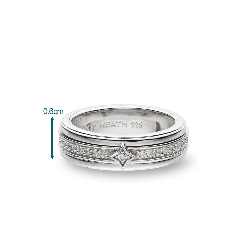 Kit Heath - Céleste Astoria Starburst Pavé Spinner Ring - Silver