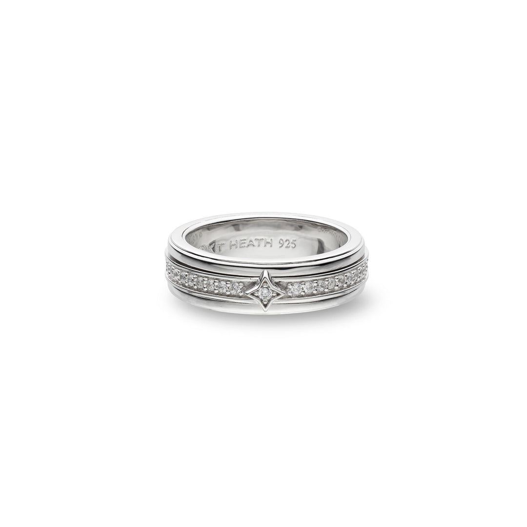 Kit Heath - Céleste Astoria Starburst Pavé Spinner Ring - Silver