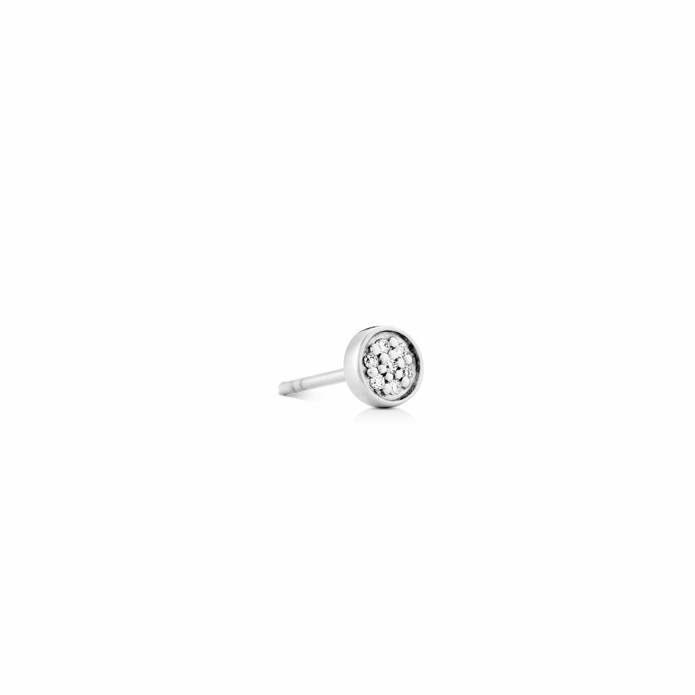 Ro Copenhagen - Rock Round Diamond Earring - 18kt White Gold