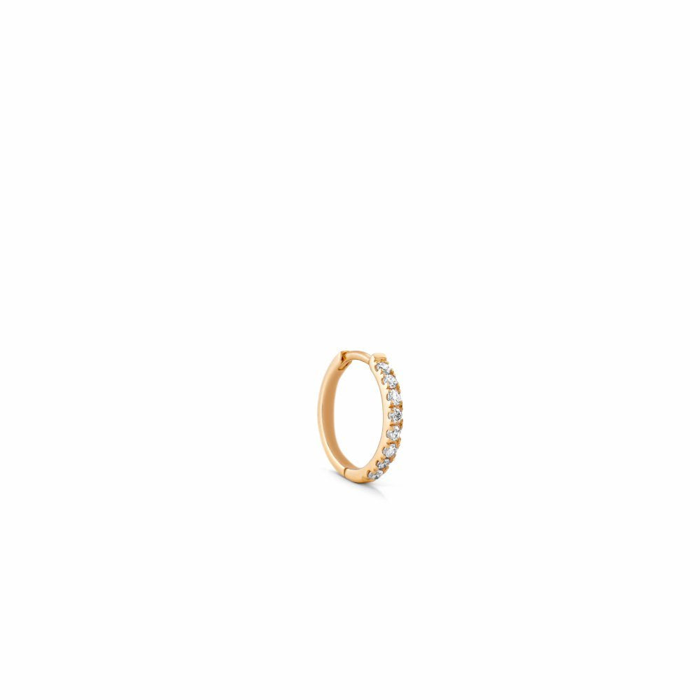 Ro Copenhagen - Rock Classic Diamond Hoop S Earring - 18kt Yellow Gold