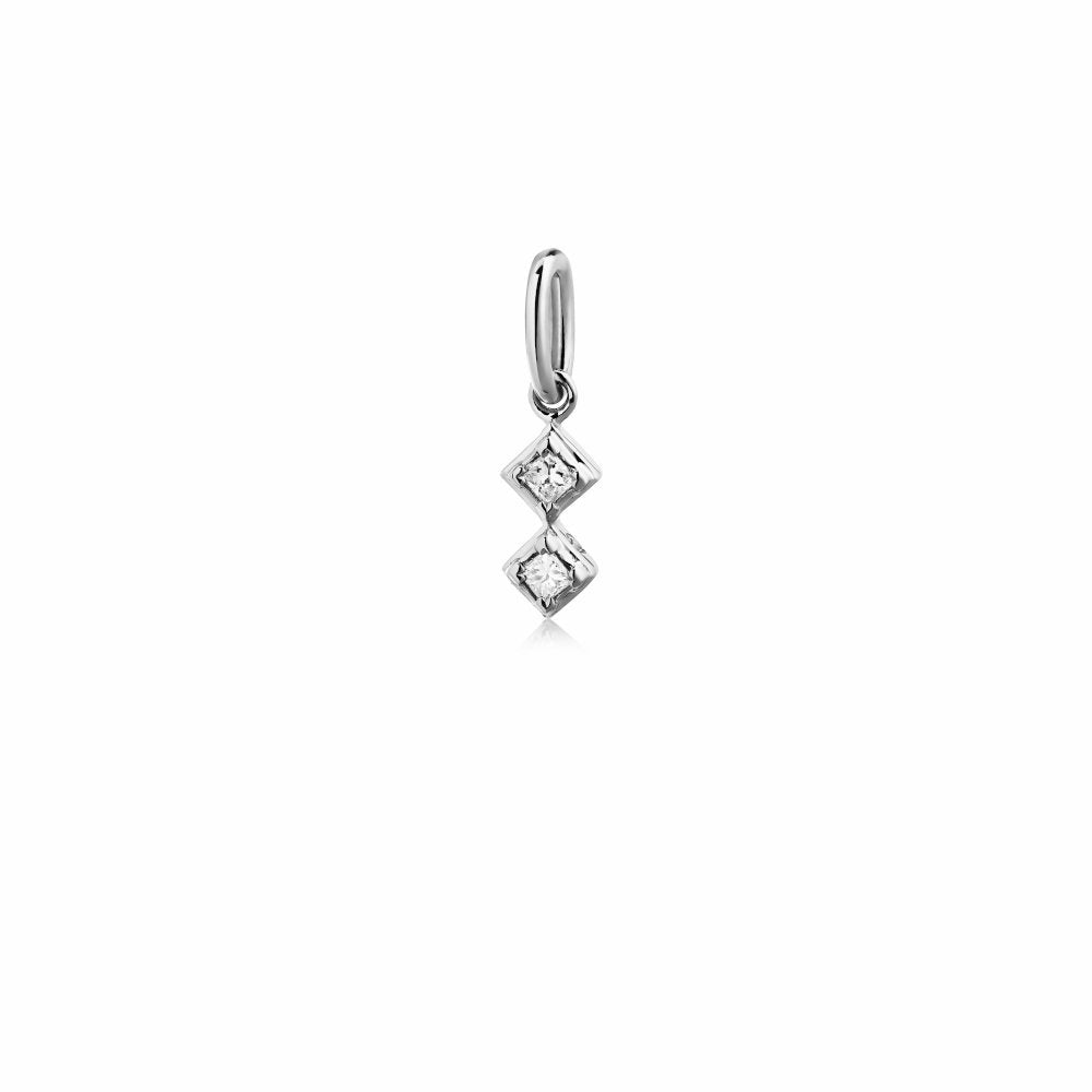 Ro Copenhagen - Raw Classic Diamond Harlequin Pendant - 18kt White Gold