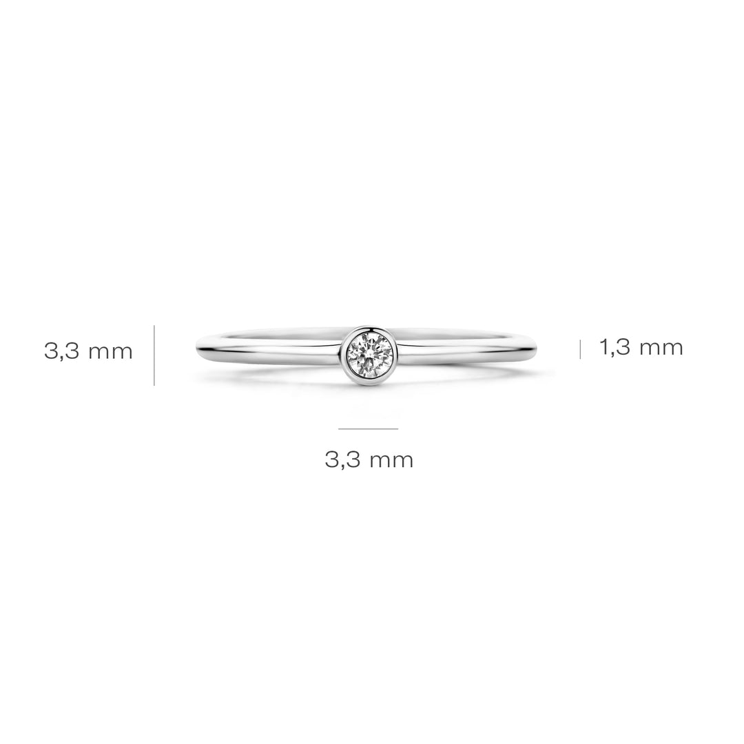 Blush - 3.3mm Bezel Set Ring - 14kt White Gold