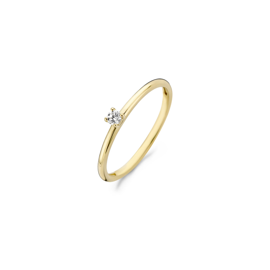 Blush - 2.6mm Solitaire CZ Ring - 14kt Yellow Gold