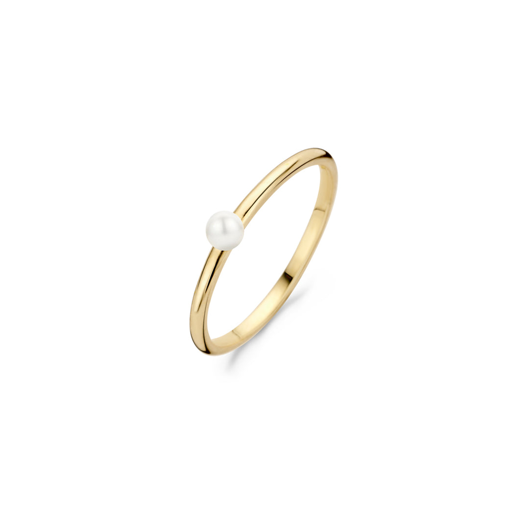 Blush - 1.4mm Single Pearl Ring - 14kt Yellow Gold