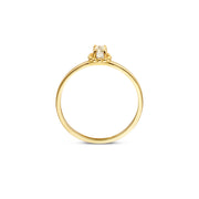 Blush - 1.3mm White Topaz Ring - 14kt Yellow Gold