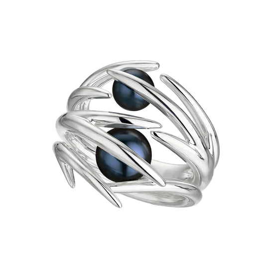 Shaun Leane - Hooked Black Pearl Ring - Silver