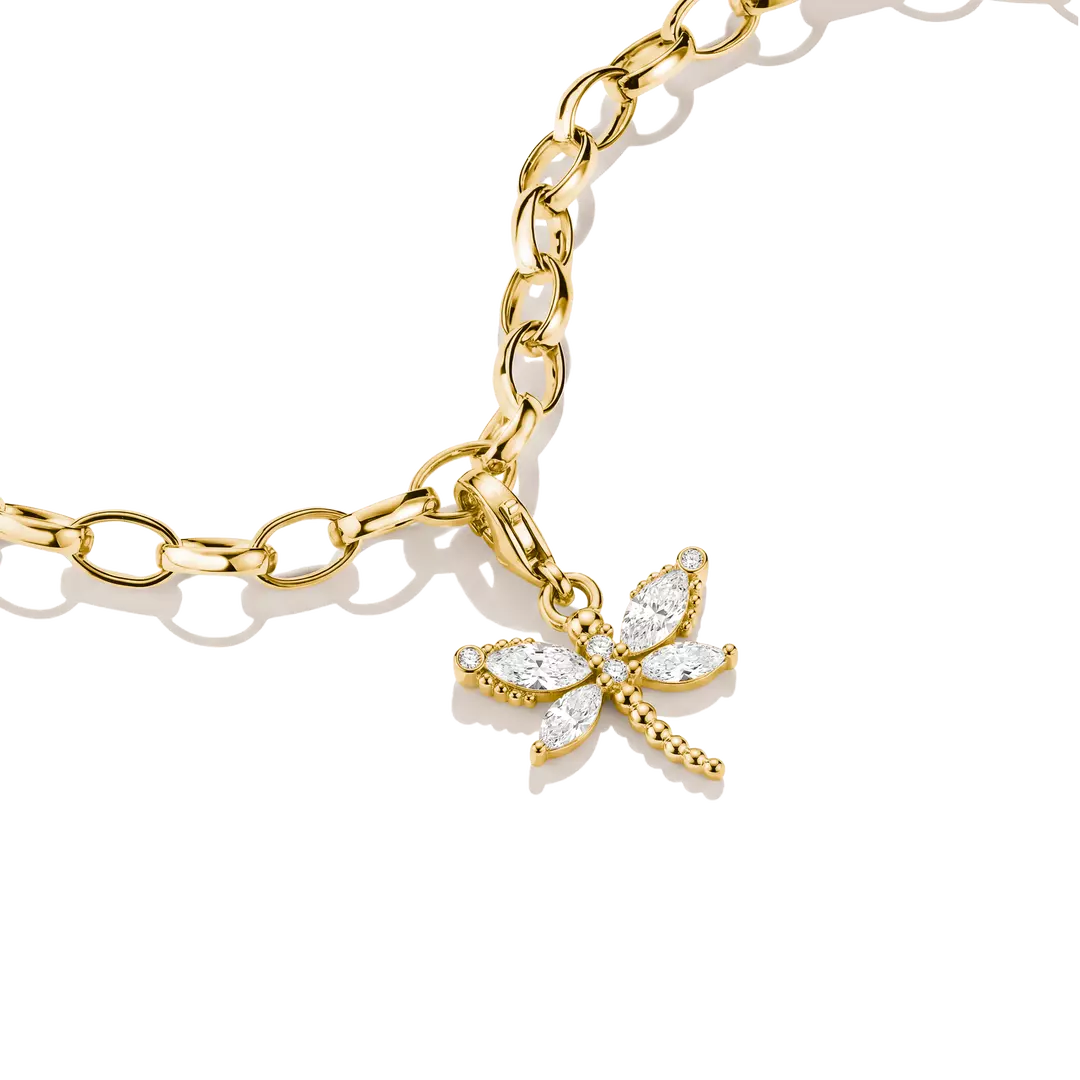 Thomas Sabo - Charm Club Dragonfly With White Zirconia - Gold