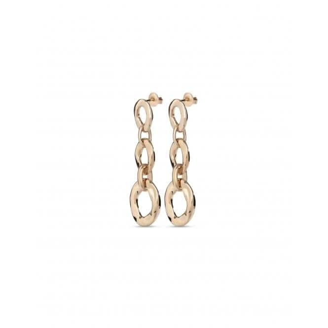 UNOde50 - YOLO Three Link Drop Earrings - Gold