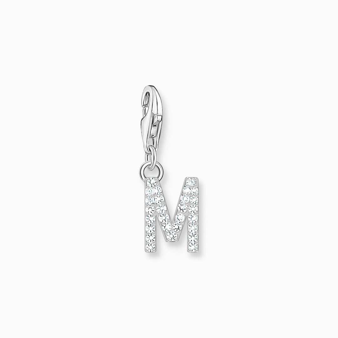 Thomas Sabo - Letter M with CZ Stones Charm - Silver