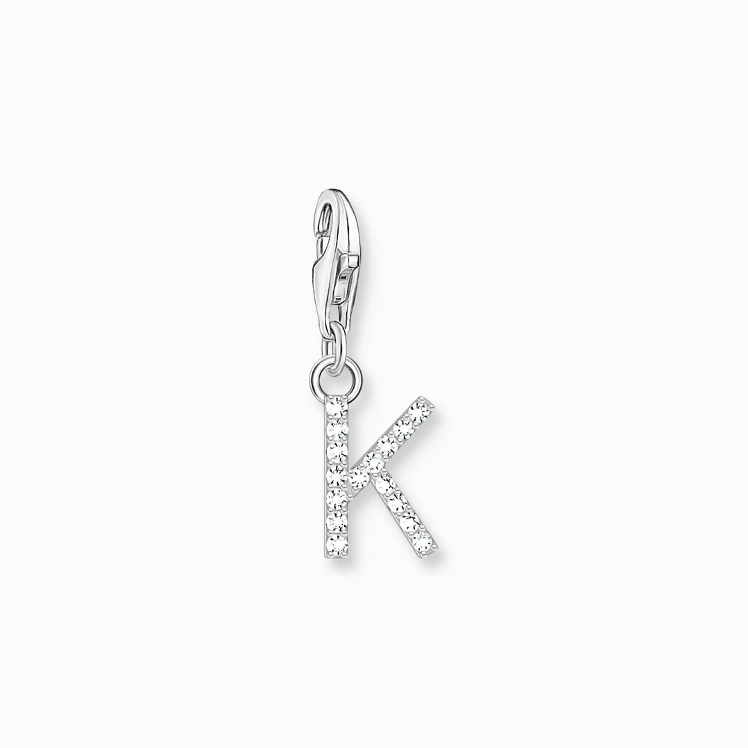 Thomas Sabo - Letter K with CZ Stones Charm - Silver